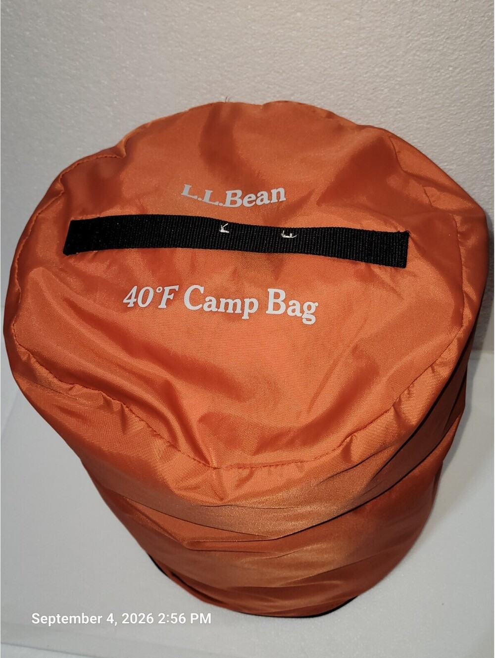 LL Bean Flannel Lined Camp Sleeping Bag 40° Degree Red with Storage Bag 74X33
